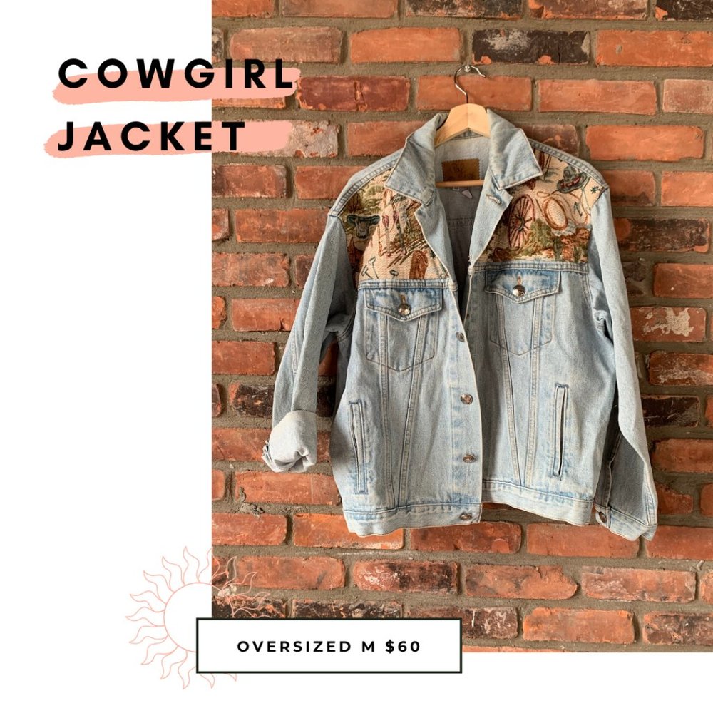 Vintage Cowgirl Jacket with Cross-stitch Detailing